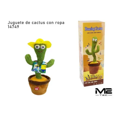 Cactus Bailarín con Ropa y Carga USB - Ref. 14749