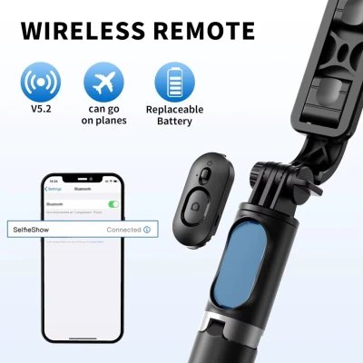 Perche à selfie et trépied extensible avec support stable, Q02 | Gross