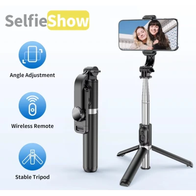 Perche à selfie et trépied extensible avec support stable, Q02 | Gross