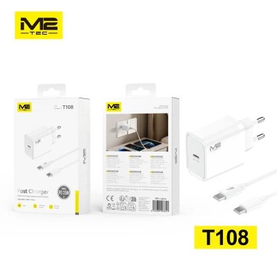 Chargeur USB-C PD, 25 W, avec câble USB-C vers USB-C | Grossiste M2TEC