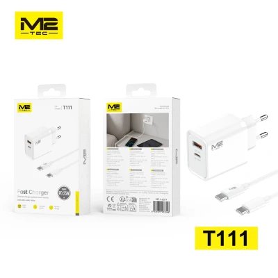 Dual USB-A/C 25W charger + USB-C M2TEC V-8577 cable
