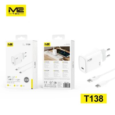 Cargador GaN 40W M2TEC USB-C + Cable V-8615 | Mayorista