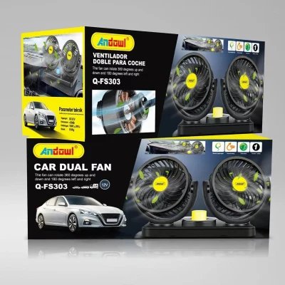 Ventilador Doble para Coche 12V Andowl Q-FS303 | M2TEC