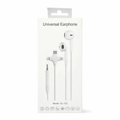 Auriculares Universales V-7691 Multi-Conector Blanco