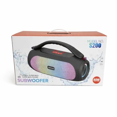 Caixa de som subwoofer portátil, Bluetooth 5.4, potência de 40W, TWS, alcance de 3600m...