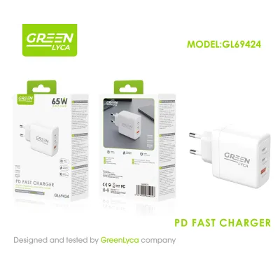 Cargador Triple USB-C y USB-A 65W Fast Charger GL69424