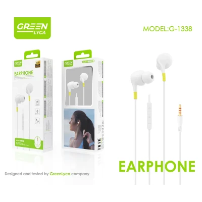 Audiculaires Green Lyca G-1338 Jack 3.5mm Hi-Fi avec Microphone