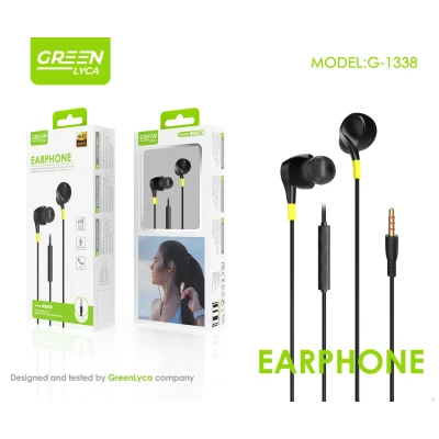 fones de ouvido Green Lyca G-1338 Jack 3.5mm Hi-Fi com Micrófono