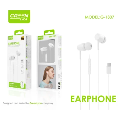 fones de ouvido USB-C Green Lyca G-1337 | Som Hi-Fi e Micro