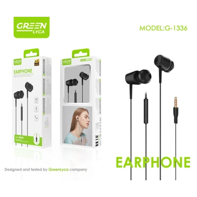 fones de ouvido 3.5mm Green Lyca G-1336 com Micro e Vol.