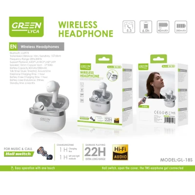 Auriculaire Bluetooth Green Lyca GL-18S TWS B2B M2TEC