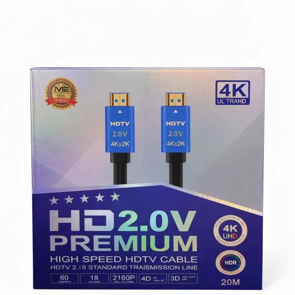 Cable HDMI 2.0 Alta Velocidad 20m 4K Ultra HD HDR con Ethernet