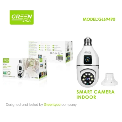 Câmera Wi-Fi sem fio Lyca GL69490 verde para ambientes internos com rotação horizontal de 355° e inclinação de 60°, resolução 10