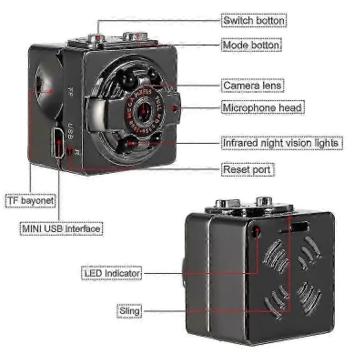 Sq8 Mini Action Cam Sensor Grabador de Movimiento Mini Cámara de Batería Sport Dv -aqwg %category-name%