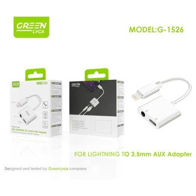 Adaptador e carregador Lightning para AUX 3.5mm G-1526 | Atacado