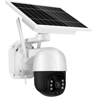 Câmera dome solar de baixo consumo, Wi-Fi 4G, 3MP HD, segurança solar, câmera IP PTZ externa, alimentada por bateria.