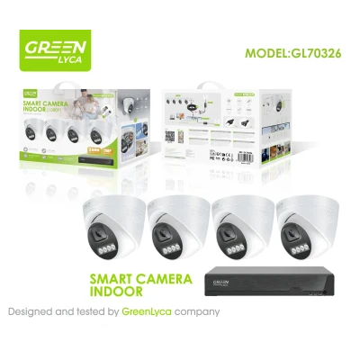 Pacote de videovigilância: Gravador, 4 câmeras, 1080p, 2 MP, 3.6mm