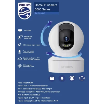 Câmera IP residencial Philips – Série 6000 (TAI6000W)