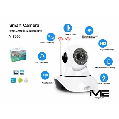 Câmera inteligente para ambientes internos com Wi-Fi,