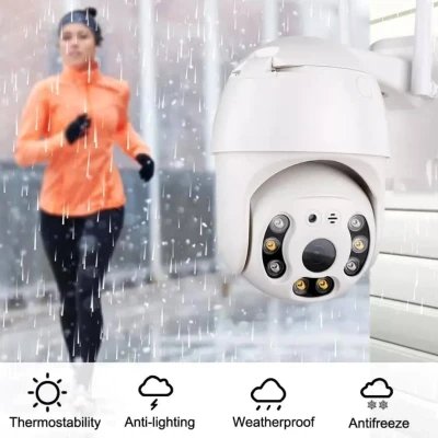 Câmera de vigilância Wi-Fi HD inteligente, 2 MP, 3.6mm , cartão TF