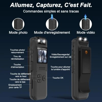 Caméra corporelle HD - Sécurité portable haute définition | Grossiste 