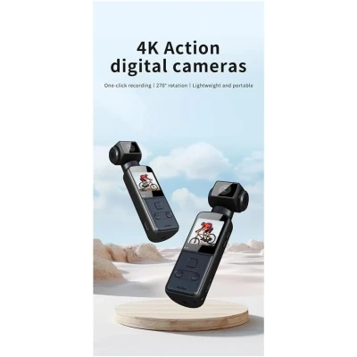 Cámara digital de bolsillo 4K, pantalla de 1.33 pulgadas, rotación de 270 grados, transmisión WiFi, DEPORTIVA. %category-name%