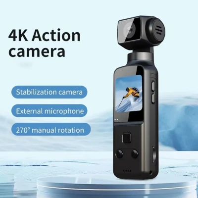 Cámara digital de bolsillo 4K, pantalla de 1.33 pulgadas, rotación de 270 grados, transmisión WiFi, DEPORTIVA. %category-name%