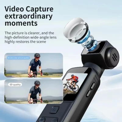 Cámara digital de bolsillo 4K, pantalla de 1.33 pulgadas, rotación de 270 grados, transmisión WiFi, DEPORTIVA. %category-name%