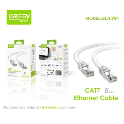 Cabo Red CAT7 Green Lyca 5m 10Gbps Branco GL70924