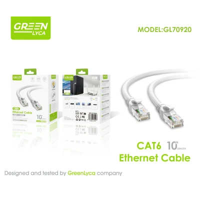 Cable Ethernet CAT6 10m 1Gbps Green Lyca GL70920