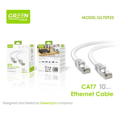 Cabo Ethernet CAT7 10M 10Gbps Verde Lyca GL70925