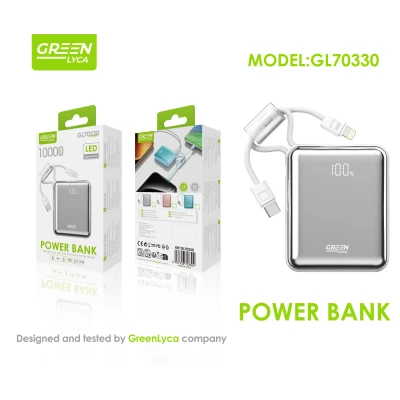 Bateria externa de 22, 5 W, 10000 mAh, saídas USB-C/Lightning