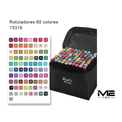 Conjunto de 80 marcadores coloridos com estojo Ref. 15316