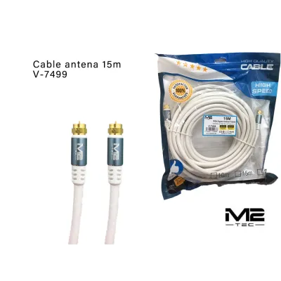 Cable antena coaxial RG6 75 ohmios de alta velocidad, HDTV/4K/TV, M/H, 15 m, M2 TECH