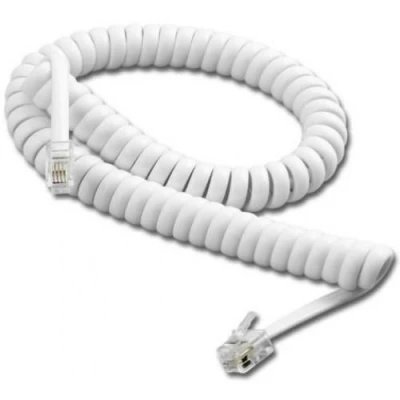 Câble téléphonique spiralé RJ09 blanc 4 m