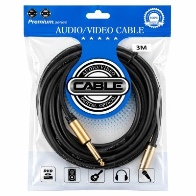 Cabo XLR fêmea para conector de 6,5 mm, 3 m | Atacadista · M2TEC