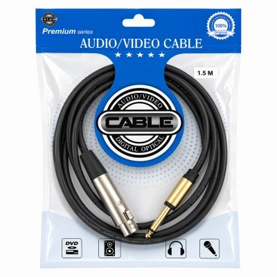Cabo XLR fêmea para conector de 6,5 mm, 3 m | Atacadista · M2TEC