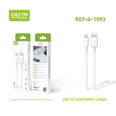 Cabo USB para Lightning Lyca G-1093 Verde | Cabo de carregamento e dados de 2,1 A para iPhone 200c