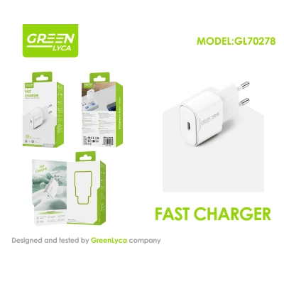 Carregador Rápido 20W USB-C Power Delivery Green Lyca GL70278 por atacado | Grossista M2TEC