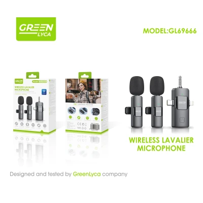 Microfone de lapela sem fio universal 3 em 1 com conector de 3,5 mm...