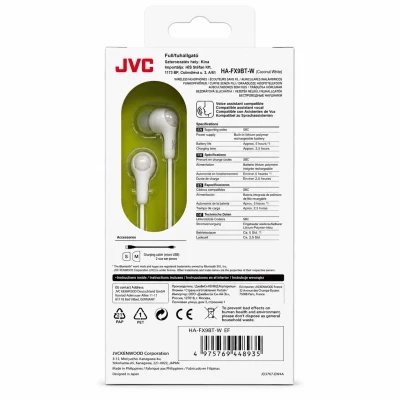 fones de ouvido Intraurales Bluetooth JVC HA-FX9BT-W-E Gumy Brancos com Micrófono por grosso | Grossista M2TEC
