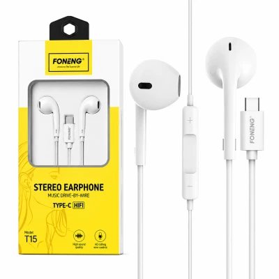 Foneng T15 HiFi USB Type-C Headphones with Microphone and Integrated Control