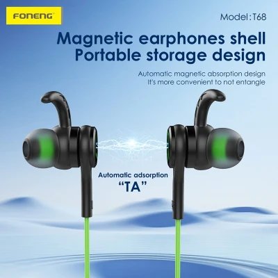 Écouteurs intra-auriculaires de jeu Foneng T68 USB Type-C avec basses puissantes et boîtier en métal en gros | Grossiste M2TEC