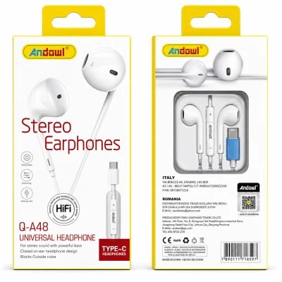 Andowl Q-A48 HiFi USB Type-C Headphones with Microphone and Powerful Bass