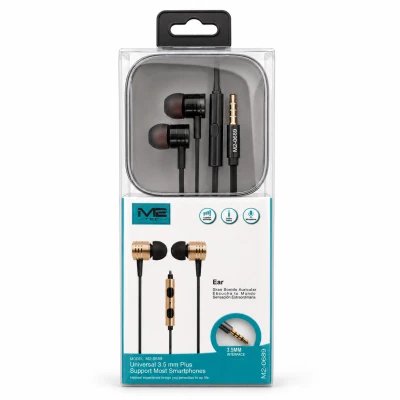 Auscultadores In-Ear jack 3,5 mm com microfone e controlo integrado