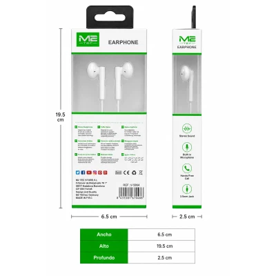 Auscultadores Earbuds M2TEC M2-037 jack 3,5 mm com microfone e controlo integrado no atacado | Atacadista M2TEC