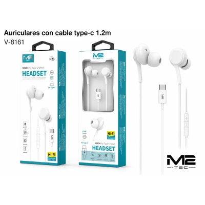 Fones de ouvido HiFi USB Type-C com microfone e controle integrado | H23