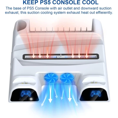 Base Multifunción DOBE para PS5 y PS5 Slim con Refrigeración y Carga Dual %category-name%
