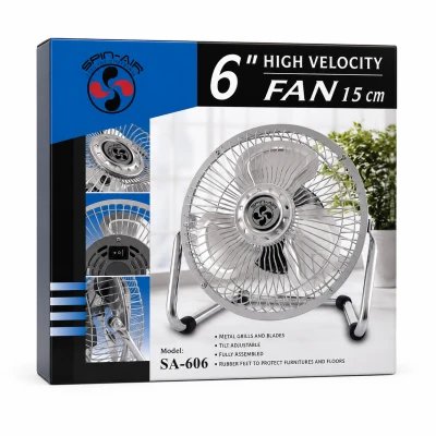 6" / 15 CM TABLE FAN, SPIN-AIR.
