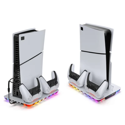 Base de Refrigeración Multifunción DOBE para PS5 Slim y PS5 Pro con Carga Dual RGB %category-name%